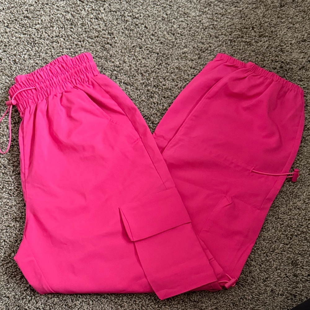 Kids Pink Elastic Waist Pants